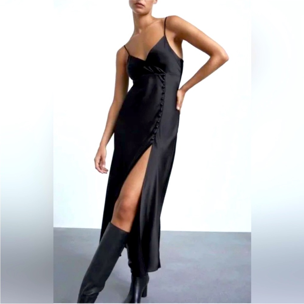 Zara Black Long Dress with Slit